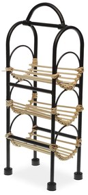 Suport pentru sticle de vin din metal, ratan 43.5X12X18