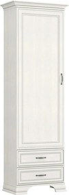 Dulap TIFFANY II, grej, PAL laminat, cu o usa si 2 sertare, 69x40x212