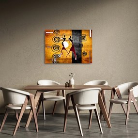 Tablou pe sticlă - Pictură străveche (70x50 cm)