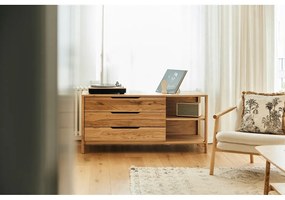 Comodă în culoare naturală joasă din lemn de stejar 140x64 cm Twig – The Beds