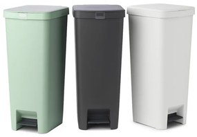 Coș cu pedală Brabantia StepUp 1005556, 40 L, Materiale ecologice, Deschidere mare, Gri deschis