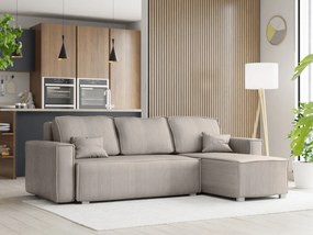 Canapea extensibila cu colt bilateral SMART COSARO, bej + 2 perne GRATUIT