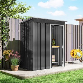 Outsunny Magazie Scule Cu Usa Glisanta Negru Usor De Montat Cu 6 Compartimente Stil Modern 163x89x182 cm | Aosom Romania