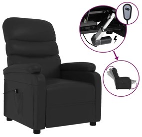 3073670 vidaXL Fotoliu rabatabil electric, negru, piele ecologică