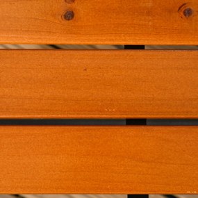 Outsunny Bancă de Exterior cu Cadru din Aluminiu, Scaun cu Două Locuri cu Cotieră Curbată, Șezut și Spătar din Lemn, 120x64x79 cm, Tec | Aosom Romania