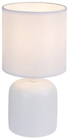 Lampa de masa ceramica si abajur alba Daphni