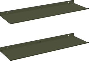 vidaXL Raft suspendat 2 pcs Verde măsliniu 60 x 18 x 2,5 cm Oțel