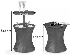 Masă de grădină Cool Bar Rattan, culoare grafit