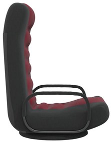 Scaun de podea pivotant, negru si rosu vin, material textil 1, black and wine red