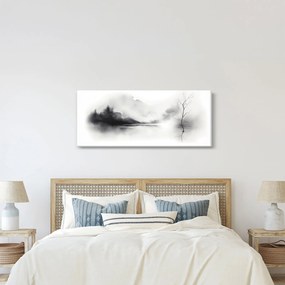 Tablou - pictură cu cerneală de peisaj (120x50 cm)