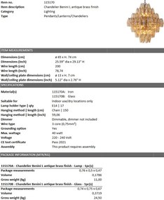 Candelabru dimabil design elegant LUX Benini L, alama antic