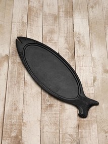 Platou servire, negru, din aluminiu, Fish
