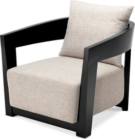 Fotoliu design modern cu tesatura de culoarea crem Rubautelli negru 109584 HZ