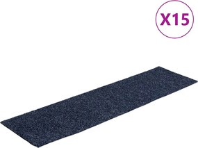 vidaXL Covorașe autoadezive pentru scări, 15 buc., 76x20 cm, gri, albastru, dreptunghiulare