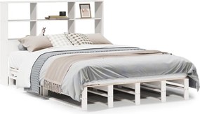 vidaXL Cadru de pat fără saltea, alb, 120x200 cm, lemn masiv