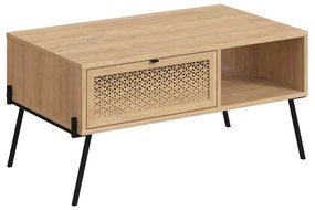 Măsuță de cafea în culoare naturală cu aspect de lemn de stejar 60x100 cm Ecrin – Marckeric