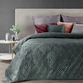 Cuvertură de pat matlasată de lux verde închis pentru un pat dublu Lăţime: 170 cm | Lungime: 210 cm