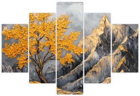 Tablou – Arbore auriu în munți (150x105 cm)