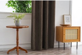 Draperie opaca LOOM VELVET 140x250 cm, maro Agatat: Inele metalice