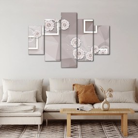 Tablou - Imagine flori bej (150x105 cm)