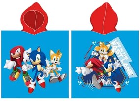 Poncho pentru copii Sonic the Hedgehog and Friends, 55 x 110 cm