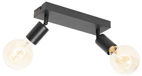 Spot modern negru dreptunghiular cu 2 lumini - Facil