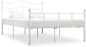 Cadru de pat, alb, 160 x 200 cm, metal