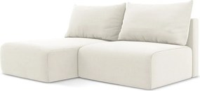 Colțar crem extensibil/cu spațiu de depozitare cu tapițerie din catifea (cu colț pe partea stângă/cu șezlong) Kalena – Makamii