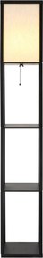 Lampa de podea tip raft din lemn negru TABITHA