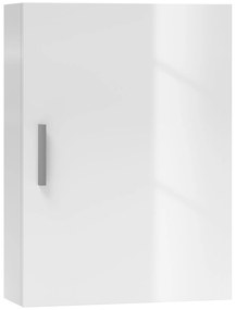 HOMCOM Dulap de Perete pentru Baie cu Rafturi Reglabile din Sticlă Securizată, 40x15x55 cm, Alb lucios | Aosom Romania