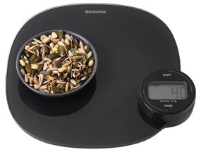 Cantar de bucatarie Brabantia Tasty+ 1001253, Pana la 5 kg, Nu necesita baterii, Tare, Afisaj digital, Gri inchis