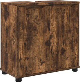 vidaXL Cabinet pentru chiuvetă de baie Stejar fumuriu 60 x 30 x 60 cm