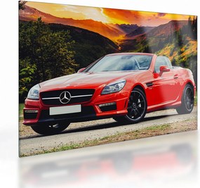 Tablou pe sticlă - Mercedes roșu (70x50 cm)