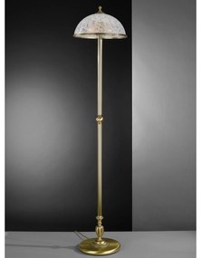 Lampadar, Lampa de podea design clasic din alama si sticla 6202
