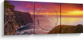 Tablou - Stâncile din Moher (cu ceas) (90x30 cm)