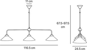 Lustra din alama cu inaltime reglabila Sofia 3L