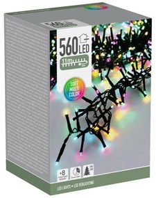 Lanț luminos exterior Macaron, 11 m, 560 LED-uri,(verde, portocaliu, albastru, roz)temporizator, 11 m