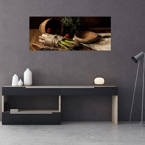 Tablou cu  sparanghel pe masă (120x50 cm), în 40 de alte dimensiuni noi