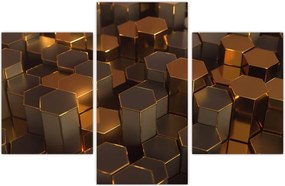 Tablou - Hexagoane de bronz (90x60 cm)