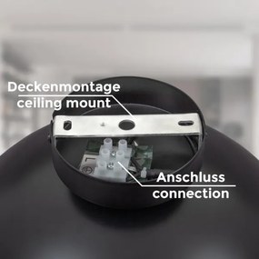 Plafonieră B.K. Licht 1322 1xE27/60W/230V negru/auriu