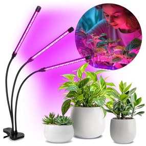 Lampă LED dimabilă de masă pentru creșterea plantelor VITARO 3xLED/10W/230V negru