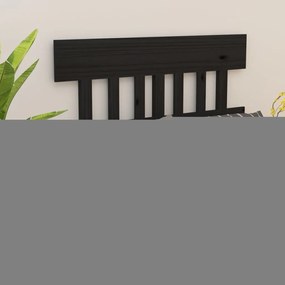 vidaXL Tăblie de pat, negru, 123,5x3x81 cm, lemn masiv de pin