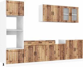 vidaXL Set de dulapuri de bucătărie 7 piese „Kalmar” Lemn vechi lemn