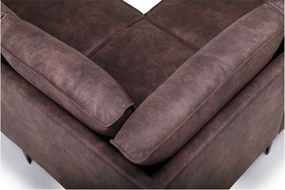 Colțar maro cu tapițerie din imitație de piele (colț pe partea stângă ) Copenhagen – Scandic