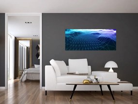 Tablou - Munți în model de calculator (120x50 cm)