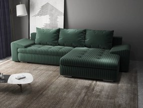Colțar extensibil dumonde cu ladă de depozitare si sezut confortabil din spuma high-density, Leonardo Ambience Verde 260x185 cm II