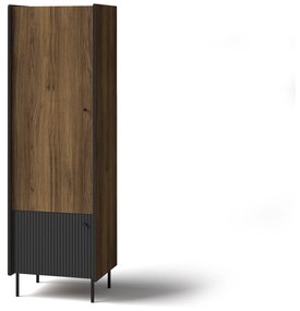 Dulap cu rafturi Phelan P2 (Nuc warmia + Negru). 1062532
