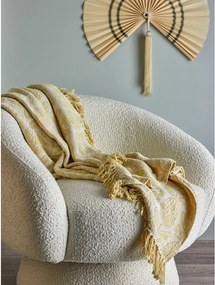 Pătură galbenă din amestec de bumbac 130x155 cm Pratello – Bloomingville