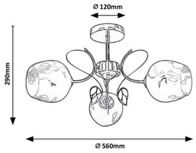 Lustră pe tijă 3xE27/40W/230V Rabalux