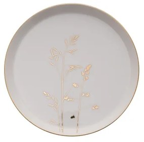 Set de veselă 27 piese alb/auriu/porțelan